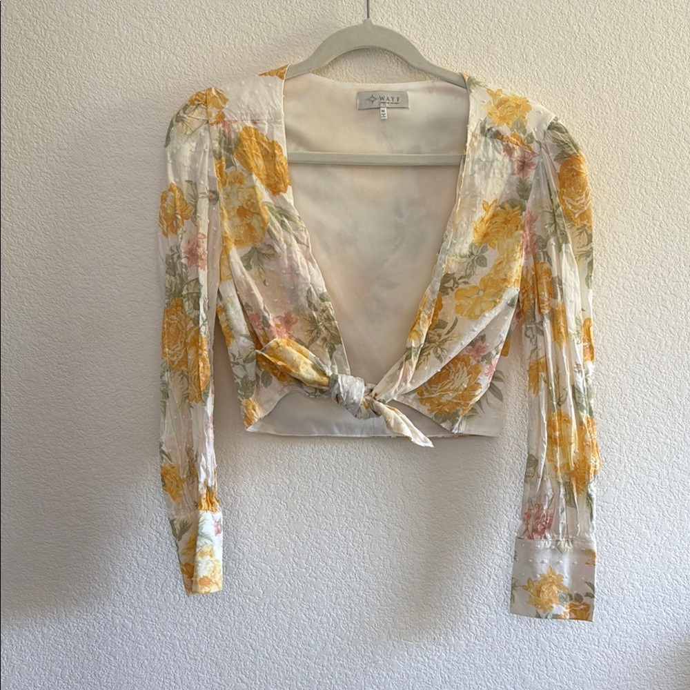Floral Tie-Front Blouse